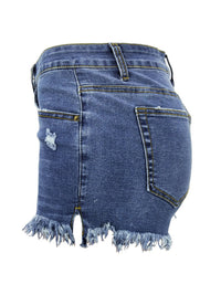 Women's Casual Tassel High Waist Denim Shorts