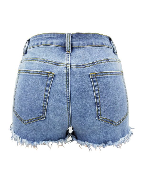 Women's Casual Tassel High Waist Denim Shorts