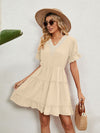 Women's Woven Chiffon Jacquard V-Neck Casual Dress