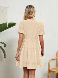 Women's Woven Chiffon Jacquard V-Neck Casual Dress