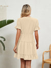 Women's Woven Chiffon Jacquard V-Neck Casual Dress