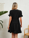 Women's Woven Chiffon Jacquard V-Neck Casual Dress