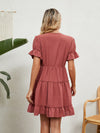 Women's Woven Chiffon Jacquard V-Neck Casual Dress