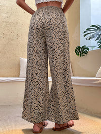 Women's Woven Fashion Casual Leopard Print Casual Wide-leg Pants