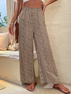 Women's Woven Fashion Casual Leopard Print Casual Wide-leg Pants