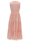 Women's Deep V Sleeveless Lace-Panel Chiffon Midi Dress