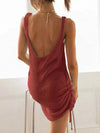 New sexy beach blouse open back knit sundress holiday dress