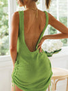 New sexy beach blouse open back knit sundress holiday dress