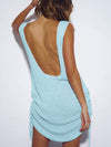 New sexy beach blouse open back knit sundress holiday dress