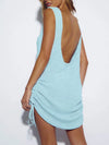 New sexy beach blouse open back knit sundress holiday dress