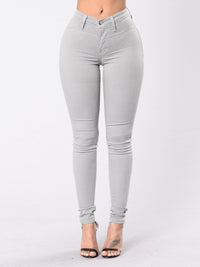 Women's Solid Color Slim High Stretch Denim Pencil Pants