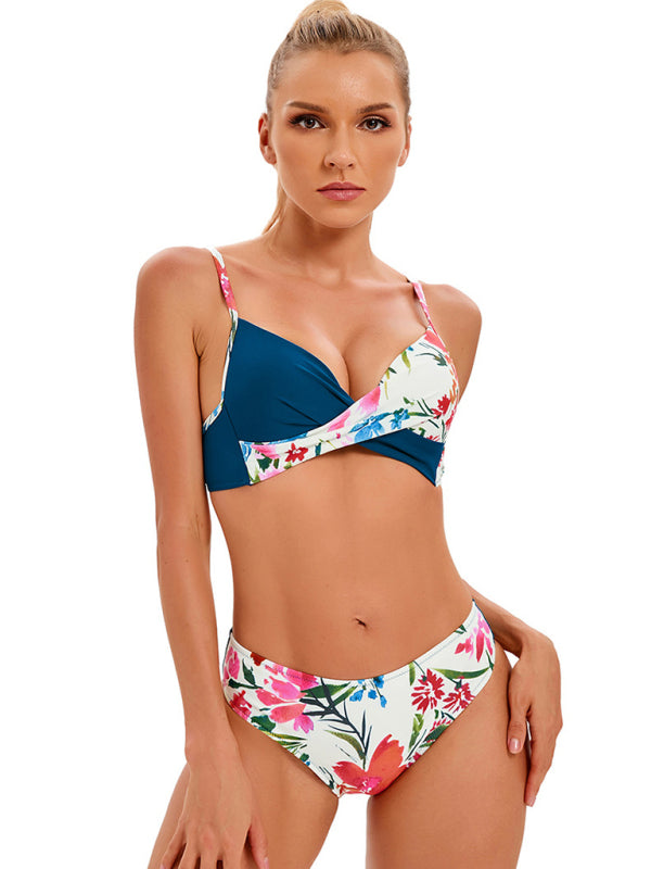 Women's sexy color matching bikini set