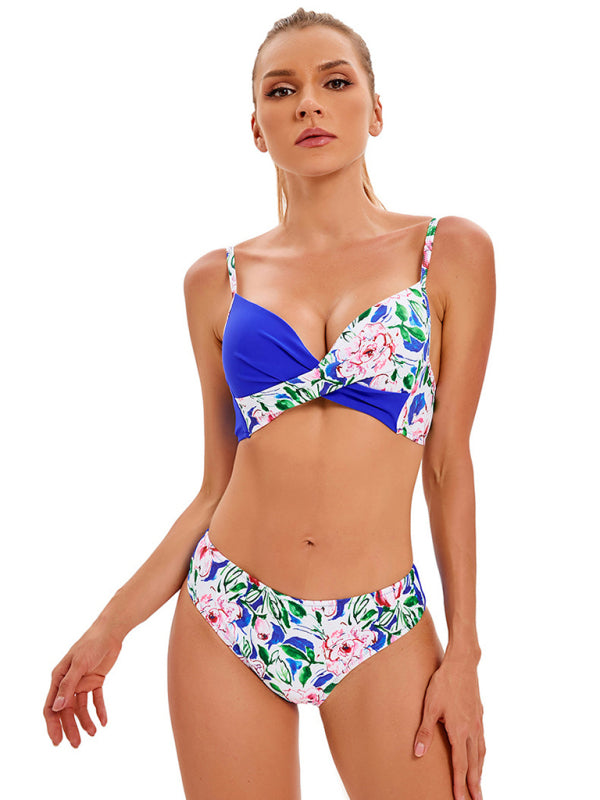 Women's sexy color matching bikini set