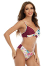 Women's sexy color matching bikini set