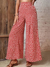 Women's High Waist Floral Print Flared Wide Leg Pants