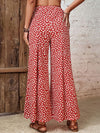 Women's High Waist Floral Print Flared Wide Leg Pants