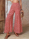 Women's High Waist Floral Print Flared Wide Leg Pants