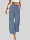 Women's Casual Wide Leg Dress Pants High Waist Button Down Trousers With Pockets