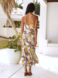 Women's Printed Elegant Slip Midi Dress