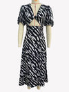 Women's Printed Printed V-Neck Midi Dress