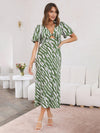 Women's Printed Printed V-Neck Midi Dress