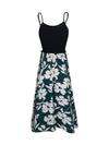 Women's Fashion Flower Stitching Sling Dress