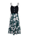 Women's Fashion Flower Stitching Sling Dress