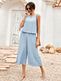 New Ladies Solid Color Casual Loose Sleeveless Ladies Jumpsuit