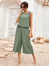 New Ladies Solid Color Casual Loose Sleeveless Ladies Jumpsuit