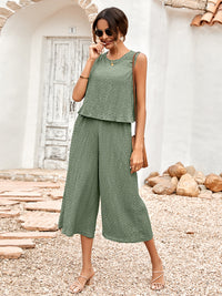 New Ladies Solid Color Casual Loose Sleeveless Ladies Jumpsuit