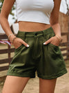 New summer all-match elastic waist design denim shorts casual pants