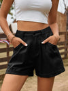 New summer all-match elastic waist design denim shorts casual pants