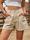 New summer all-match elastic waist design denim shorts casual pants