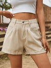 New summer all-match elastic waist design denim shorts casual pants