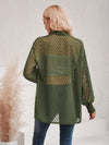 Women's casual solid color loose jacquard cardigan top