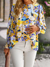 Women's lace stitching floral temperament top all-match blouse