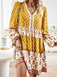 Holiday Loose Positioning Print Casual Bohemian Midi Dress