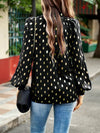 Gold Dot Print Temperament commuting polka dot blouse