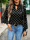 Gold Dot Print Temperament commuting polka dot blouse