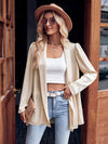 Casual women's solid color fashion mid-length cardigan shirt