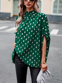 Golden polka dot temperament design sense long-sleeved blouse