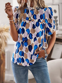 New irregular printing women's short-sleeved shirt