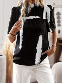 New irregular printing women's short-sleeved shirt