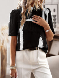 New irregular printing women's short-sleeved shirt