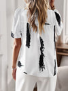 New irregular printing women's short-sleeved shirt