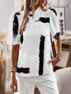 New irregular printing women's short-sleeved shirt