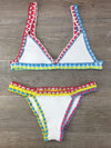 Hand Crocheted Bikini Knit Panel Swimsuit Set