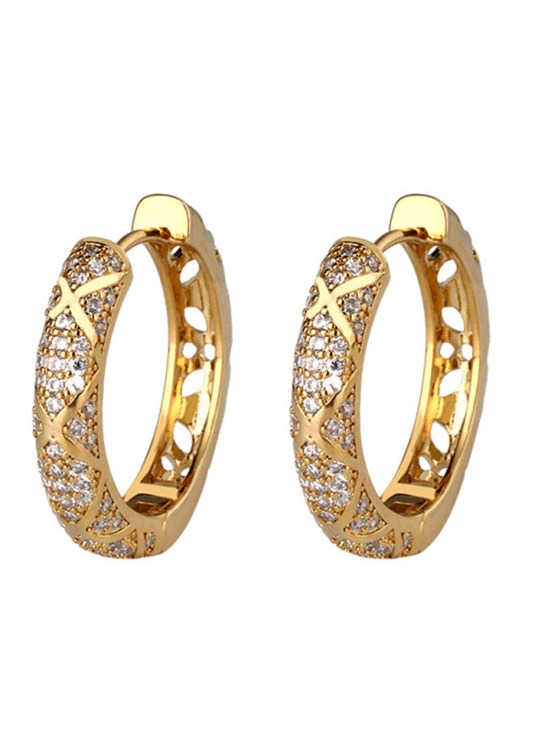 Rhombus artificial gemstone earrings