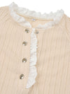 New women's fashion solid color stand collar lace long sleeve top