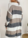 Women's Fashion New Arrival Long Buttonless Colorblock Sweater Jacket